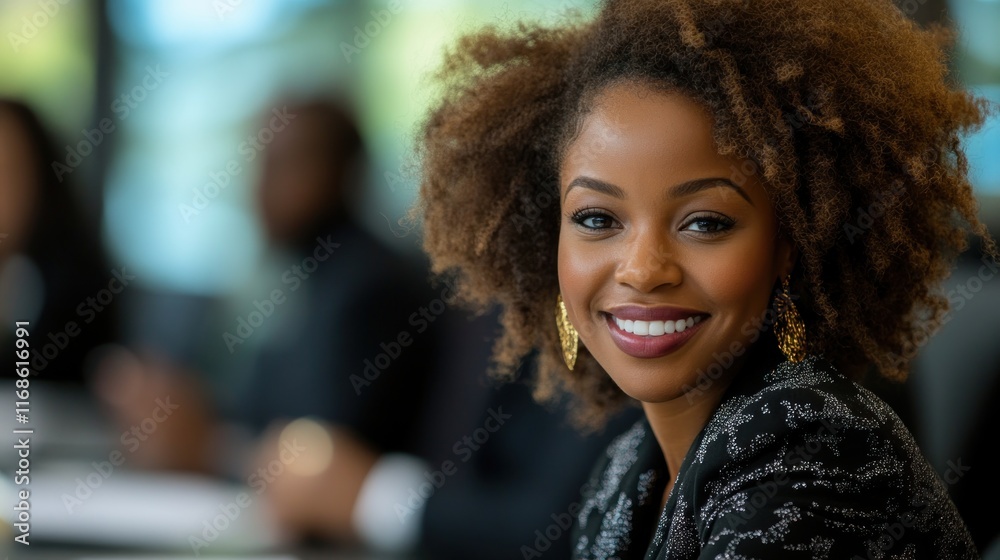 Portrait of a smiling businesswoman in a meeting. Portrait of a smiling businesswoman in a meeting.