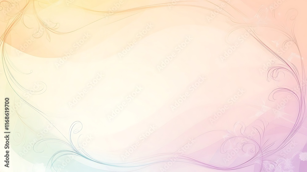 Pastel Swirls Abstract Floral Frame Design Pastel Swirls Abstract Floral Frame Design