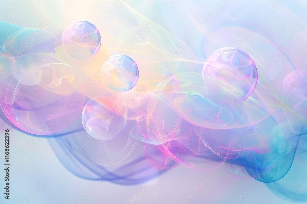 Fototapeta premium glowing orbs in pastel hues