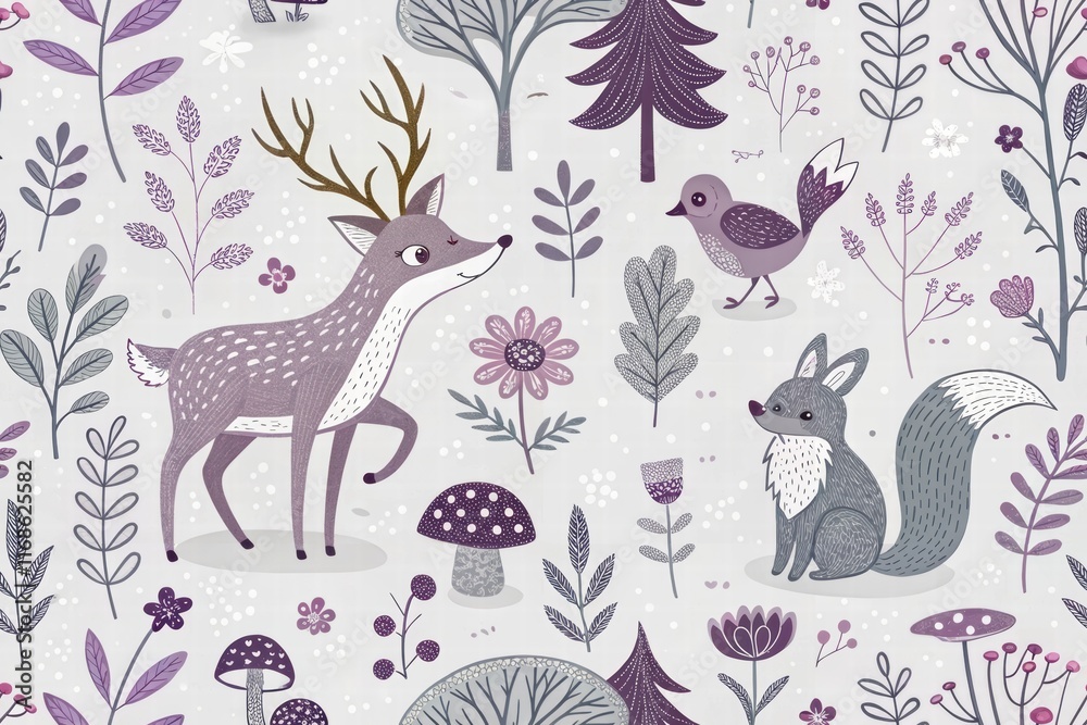 seamless background with animal, forest, wallpaper, background, fabric, textile. seamless background with animal, forest, wallpaper, background, fabric, textile.