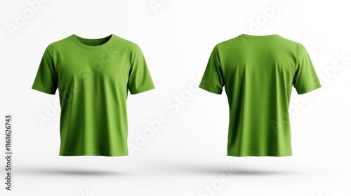Wallpaper Mural Forest Green T-shirt Mockup Isolated on White Background. Generative AI Torontodigital.ca