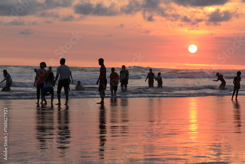 The atmosphere at Parangtritis beach just before sunset