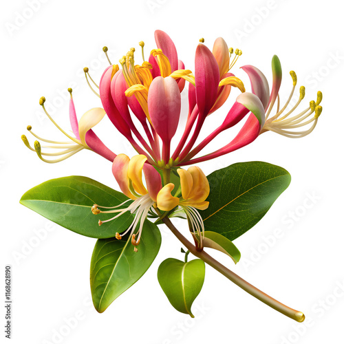 Honeysuckle flower isolated on transparent background