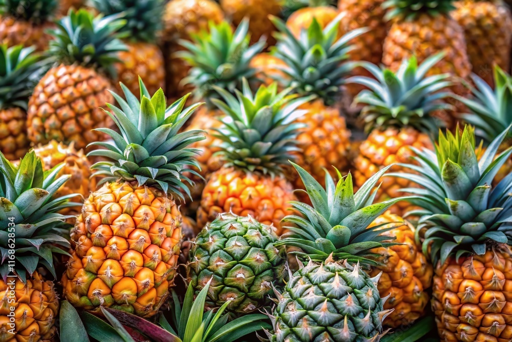 Freshly Harvested Pineapples: Ripe & Ready for Market - High-Resolution Stock Photo Freshly Harvested Pineapples: Ripe & Ready for Market - High-Resolution Stock Photo