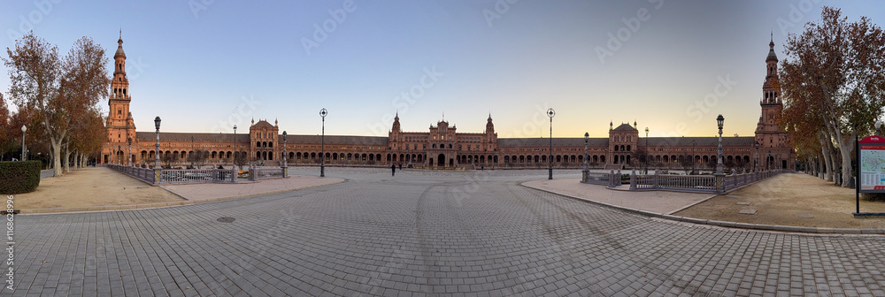 Fototapeta premium Panoramic view of Plaza Espana in Seville