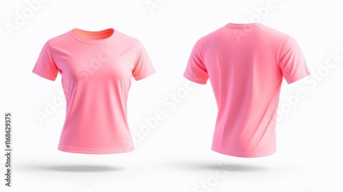 Coral T-Shirt 3D Render Mockup. Generative AI photo