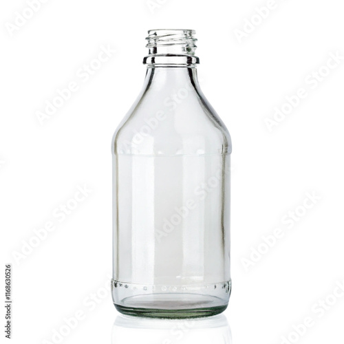 clear glass bottle isolated on transparent background Generative Ai
