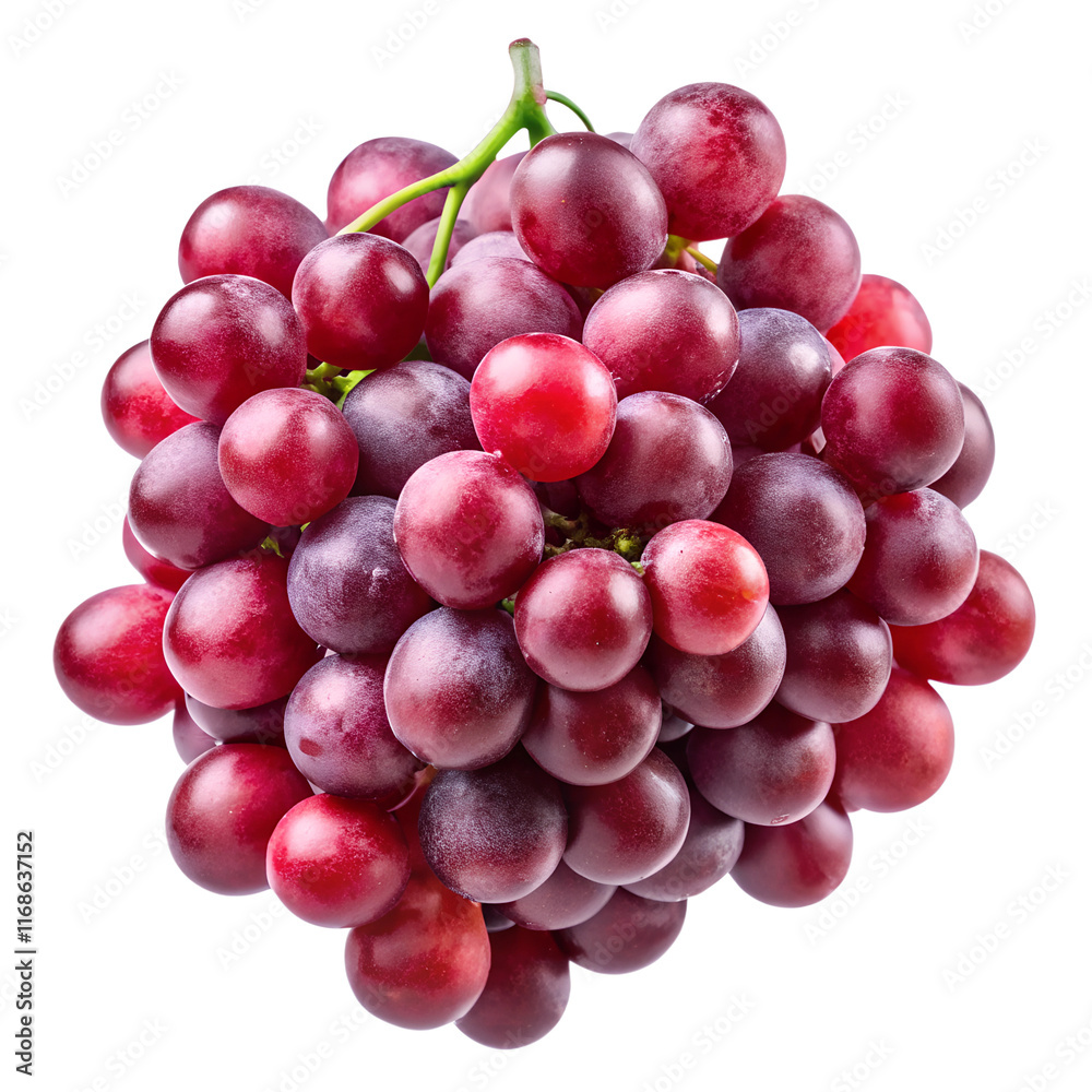 Fototapeta premium Sweet and delicious red grapes isolated on transparent background