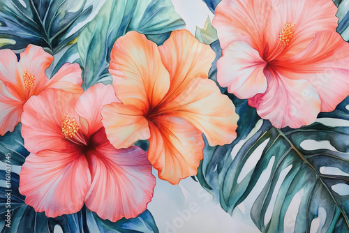 Wallpaper Mural Elegant wedding invitation card background vector. Minimal hand painted watercolor botanical flowers texture template background. Design for wedding, vip cover, poster, rsvp moderncard.Valentine's Day Torontodigital.ca