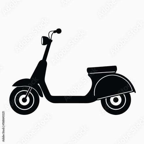 Vintage scooter vector illustration on a white background