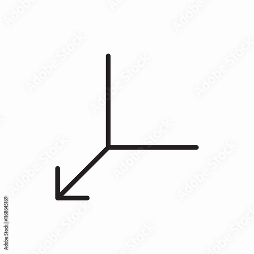 Three dimensional space axis coordinates icon vector sign