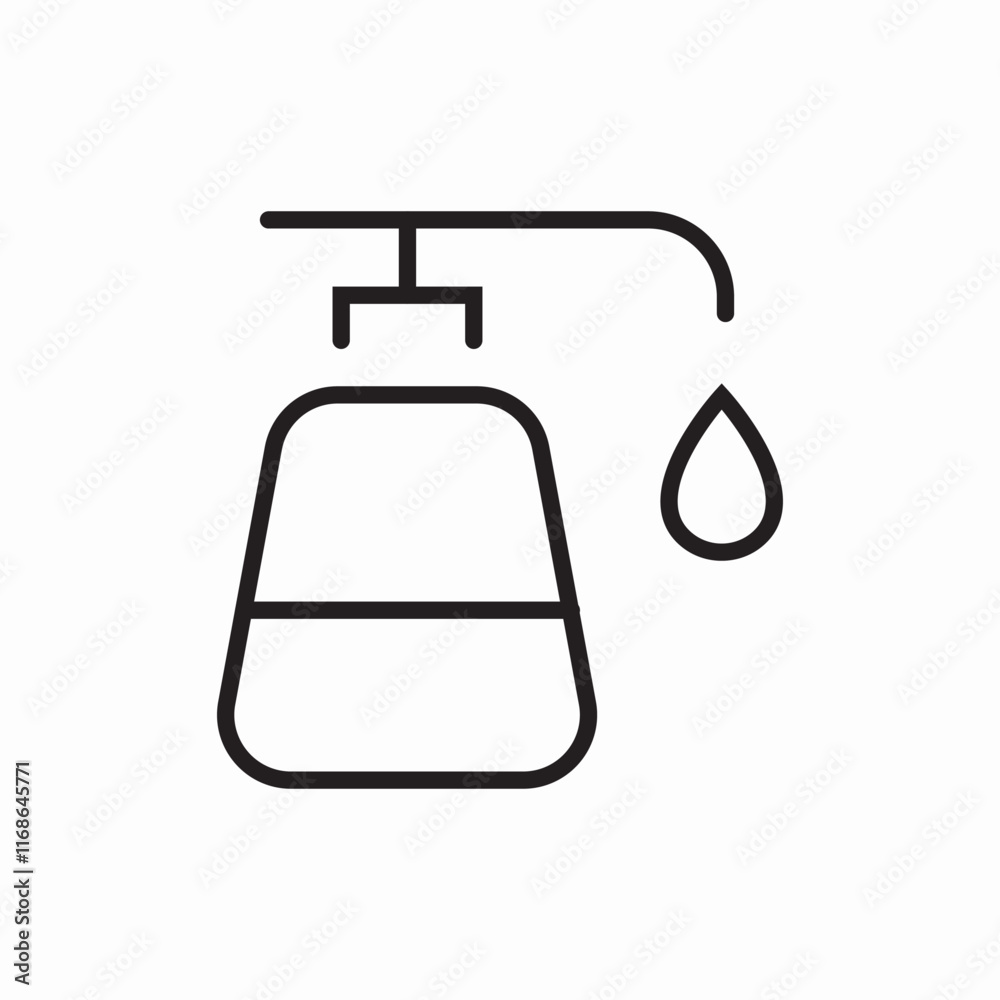 Liquid soap dispenser bathroom hygiene icon vector sign Liquid soap dispenser bathroom hygiene icon vector sign