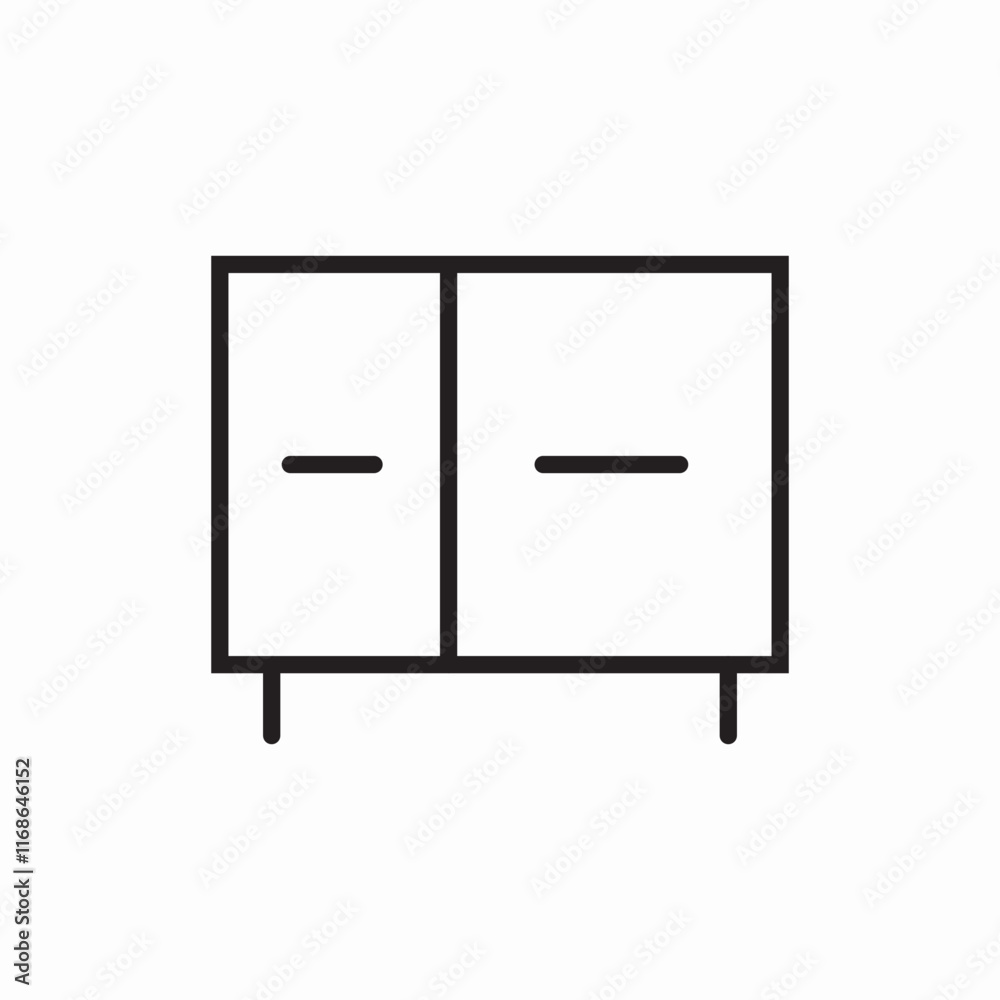 Modern cabinet furniture storage drawer icon vector sign Modern cabinet furniture storage drawer icon vector sign