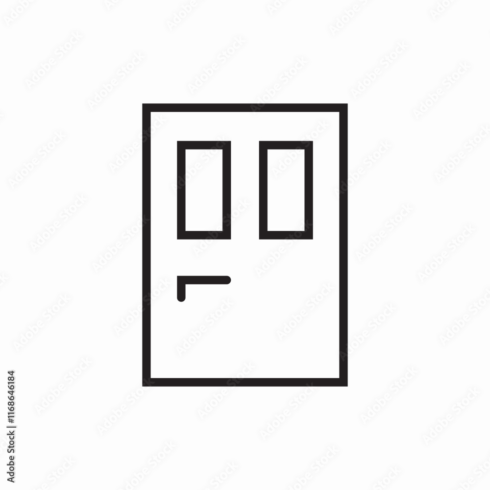Wooden door entrance home interior icon vector sign Wooden door entrance home interior icon vector sign