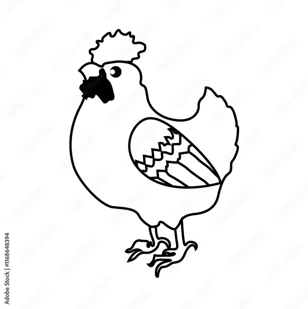 chicken vector illustration with line art. chicken vector illustration with line art.