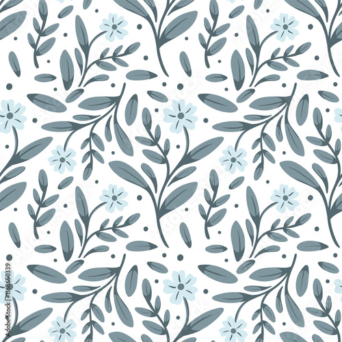 Soft Gray Leaf Seamless Design