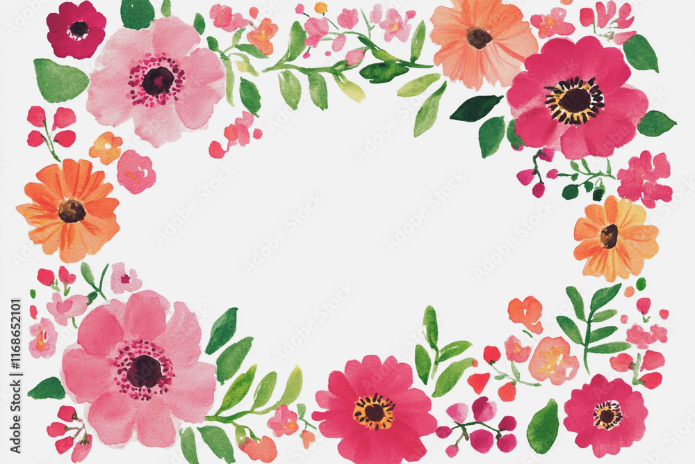 Elegant wedding invitation card background vector. Minimal hand painted watercolor botanical flowers texture template background. Design for wedding, vip cover, poster, rsvp moderncard.Valentine's Day