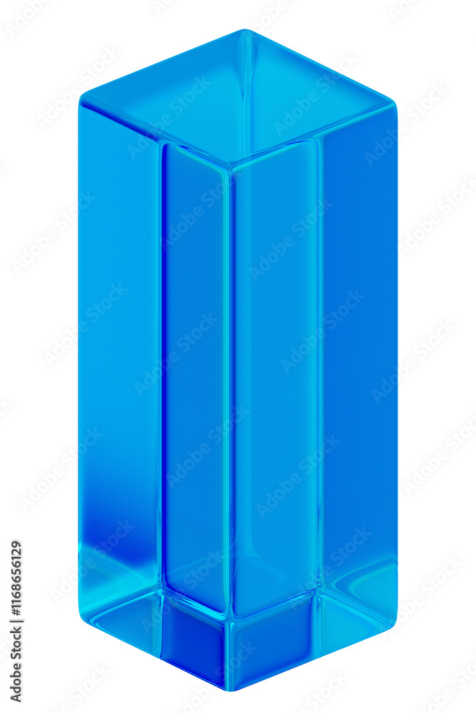 PNG blue rectangular prism, 3D geometric shape, transparent background PNG blue rectangular prism, 3D geometric shape, transparent background
