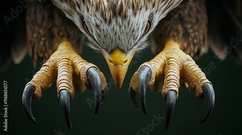 A powerful eagle perches on a branch