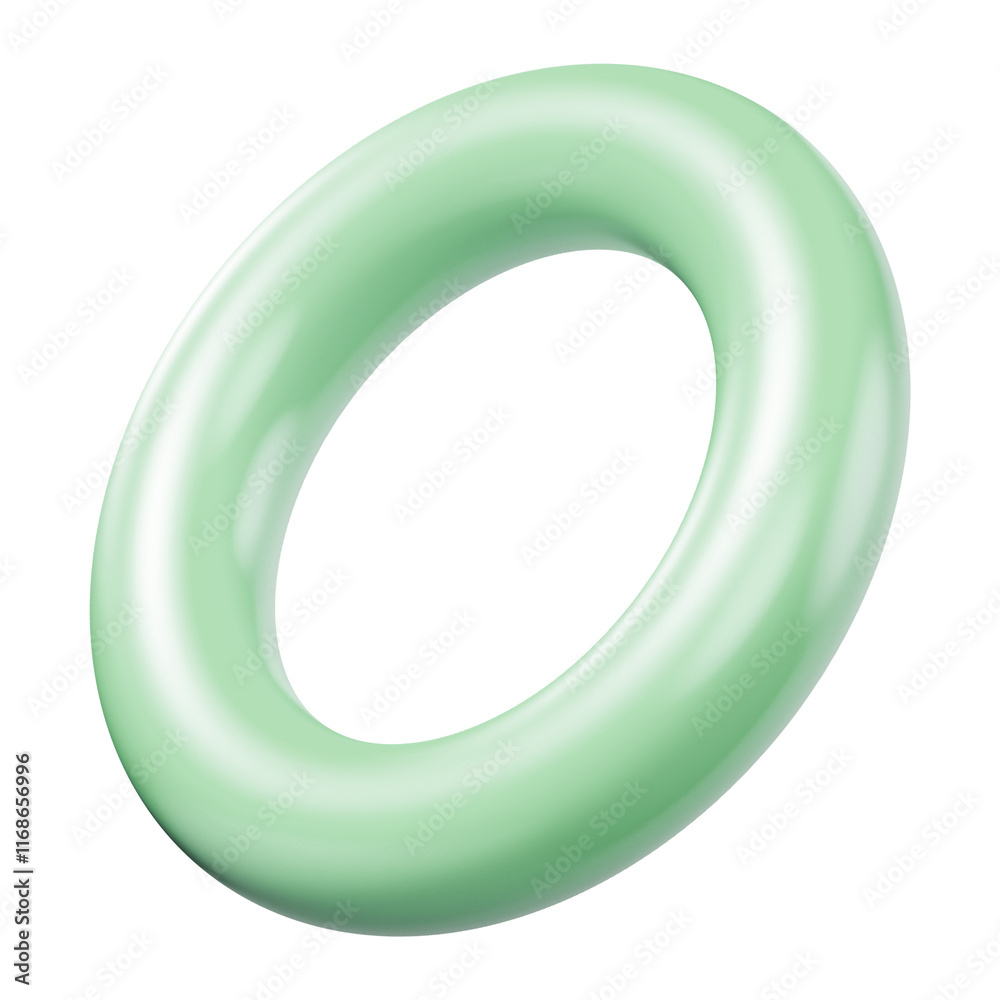 Green ring png 3D geometric shape, transparent background Green ring png 3D geometric shape, transparent background