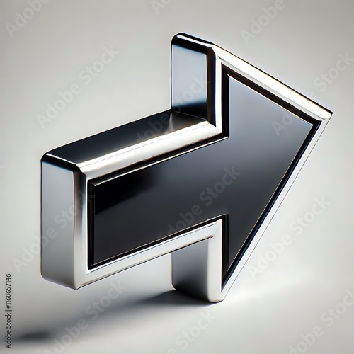 Black-and-White Arrow Pointing Left with Glossy Finish	