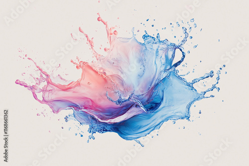 Wallpaper Mural Abstract colorful water splash in pastel tones on gray background Torontodigital.ca