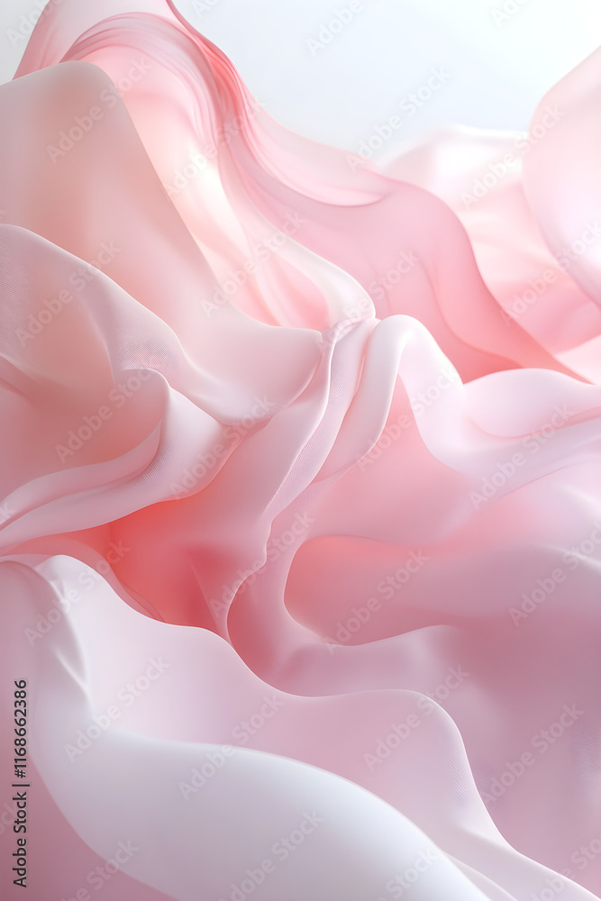 Obraz premium Serene Pastel Pink Elegance on Creamy White Canvas