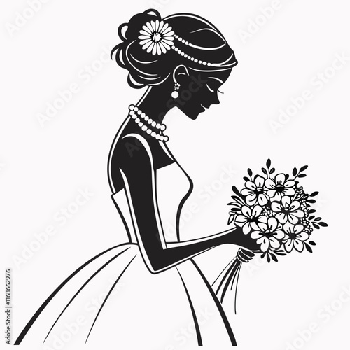 bride with flowers