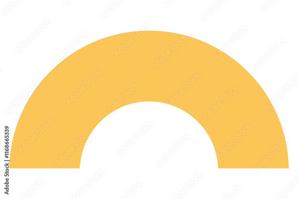 Rainbow shape png clipart, yellow geometric design on transparent background Rainbow shape png clipart, yellow geometric design on transparent background