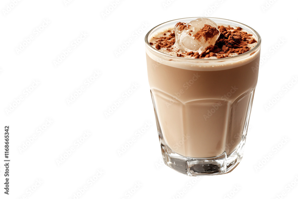 Isolated glass of iced coffee drink with ice Isolated glass of iced coffee drink with ice