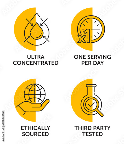 Ultra concentrated, One serving per day, Ethically sourced, Third party tested