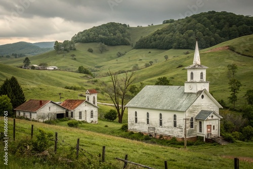 Bible Belt Churches, Rural Southern Landscape, Documentary Photography