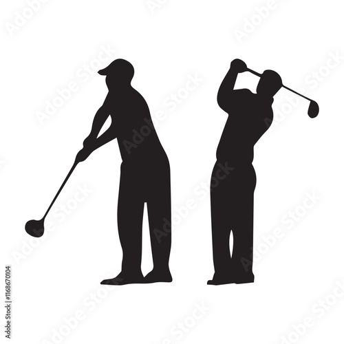 Golf player Silhouette Vector illustration 