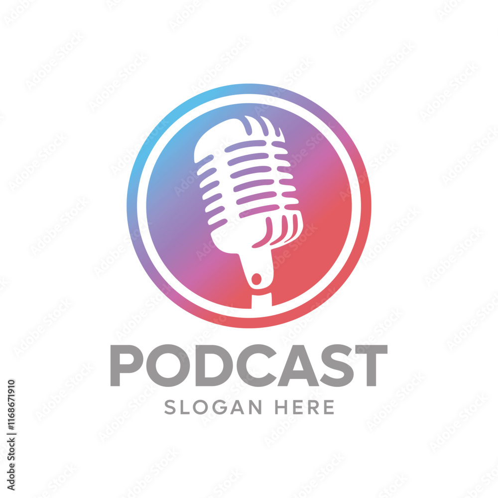 Creative podcast logo design vector Creative podcast logo design vector