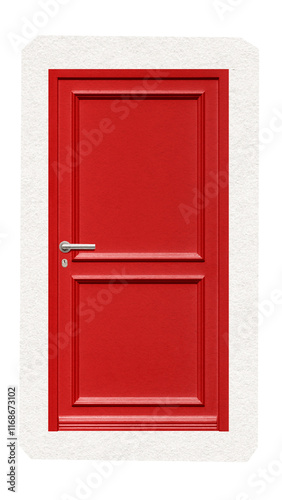 Red door png digital sticker, collage element in transparent background
