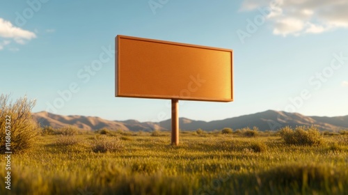 Minimalist Desert Billboard Mockup. Generative AI photo