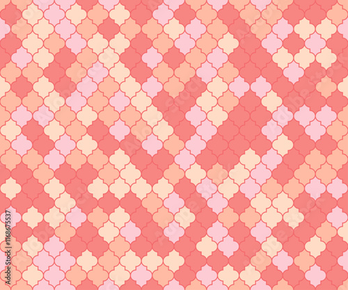 Ottoman Mosque Window Vector Seamless Pattern. Eid al fitr muslim background....