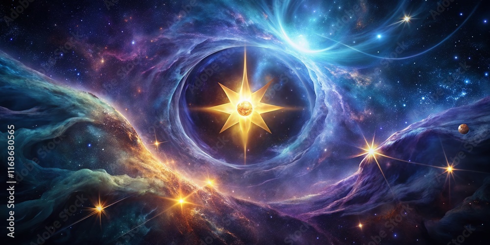 Fototapeta premium Celestial Polaris: Guiding Star Night Sky Astrophotography