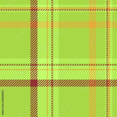 Vibrant green, orange, and maroon plaid pattern.  Perfect for textile designs, fashion, websites, or any project needing a bold, geometric texture.  Seamless repeat for endless applications.