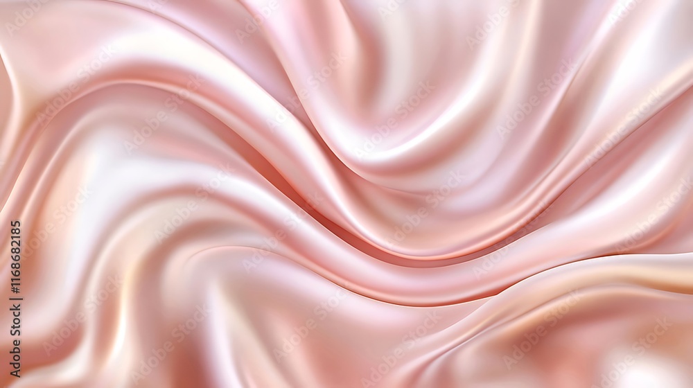 Elegant blush pink silk fabric with soft waves and folds. Elegant blush pink silk fabric with soft waves and folds.
