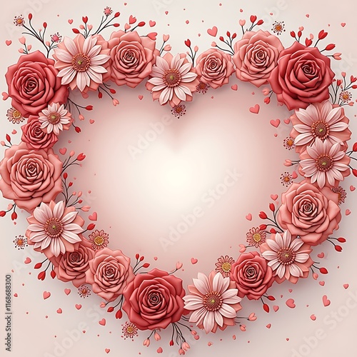 Valentines floral and heart background templates photo