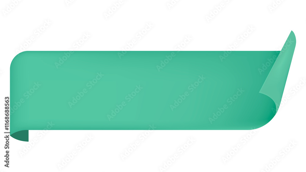 Ribbon png sticker, green banner design space Ribbon png sticker, green banner design space