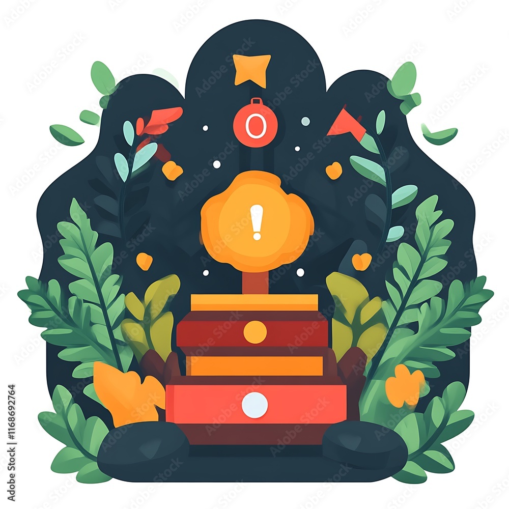 Important Announcement Treasure Box In Lush Greenery