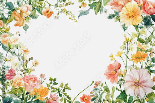 Elegant wedding invitation card background vector. Minimal hand painted watercolor botanical flowers texture template background. Design for wedding, vip cover, poster, rsvp moderncard.Valentine's Day