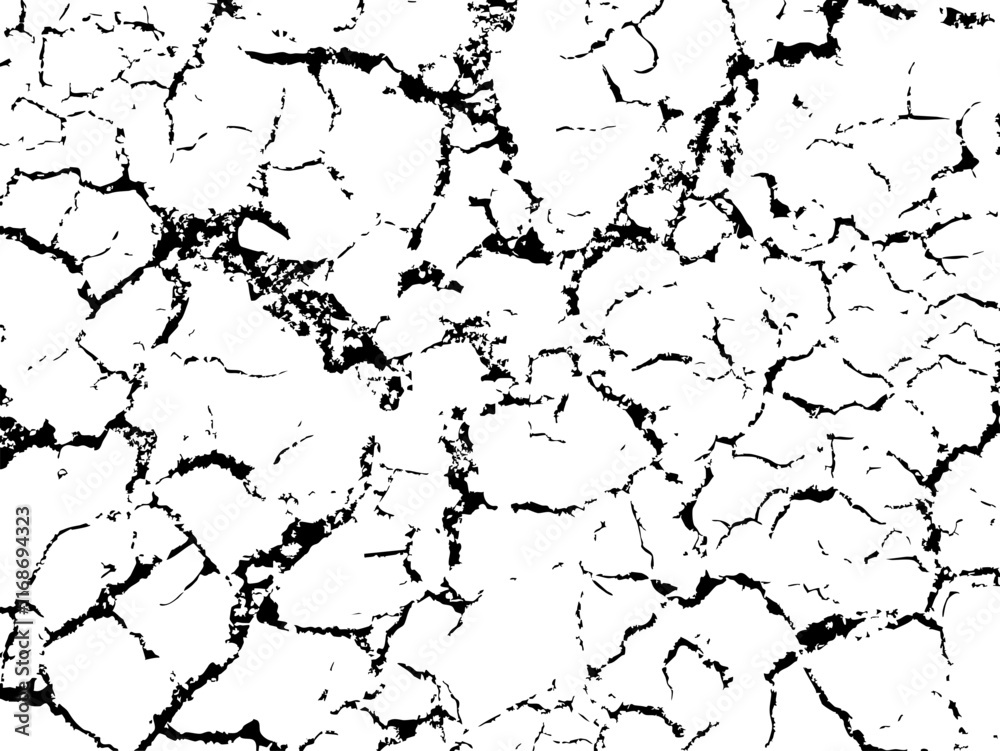 Cracked concrete texture effect overlay vector