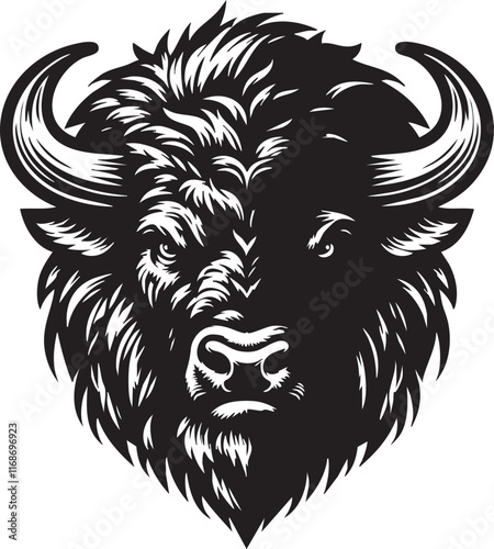 Fierce Bison Illustration for Wildlife and Nature Themes
