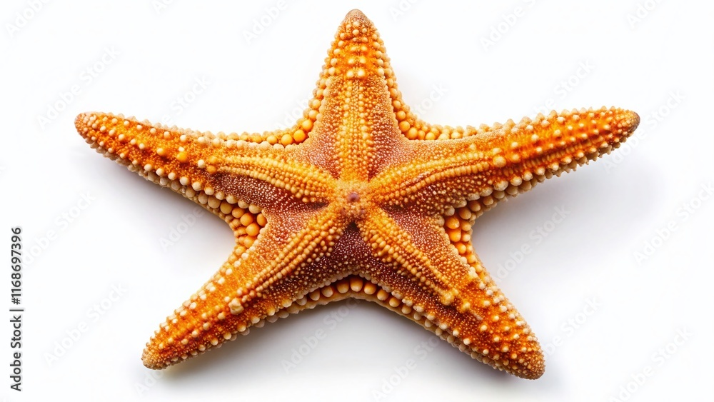 Isolated Starfish on White Background - High-Resolution Aerial Stock Photo Isolated Starfish on White Background - High-Resolution Aerial Stock Photo