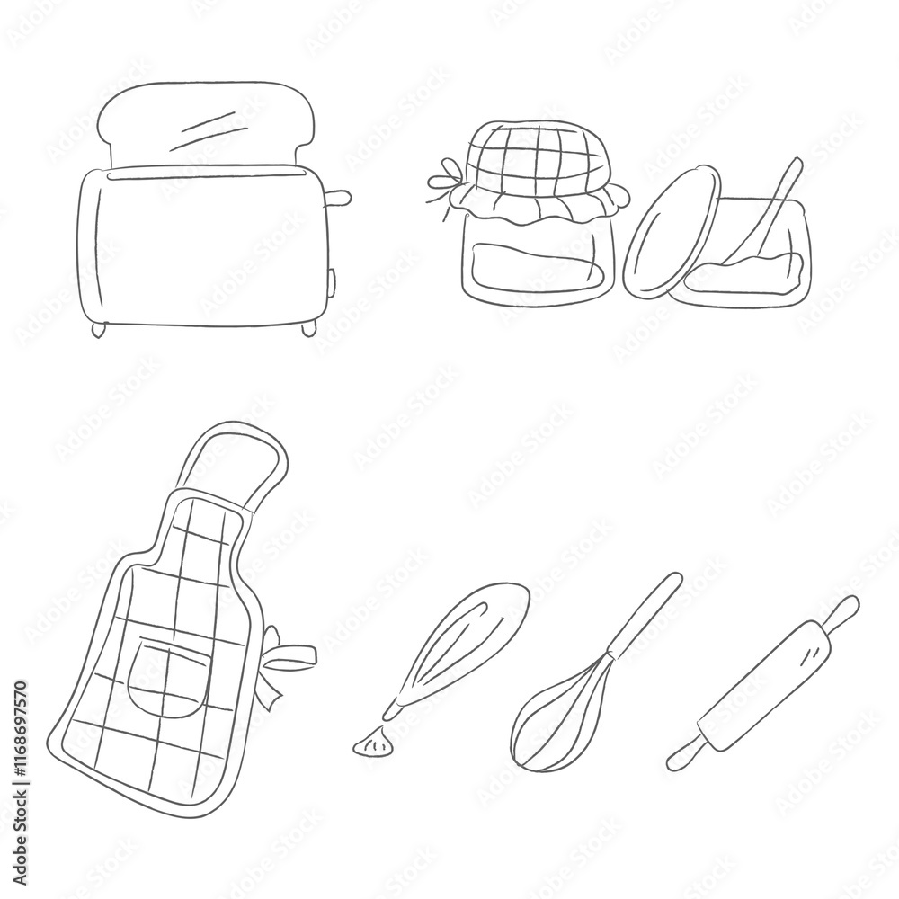 Cute kitchen stickers for journaling set