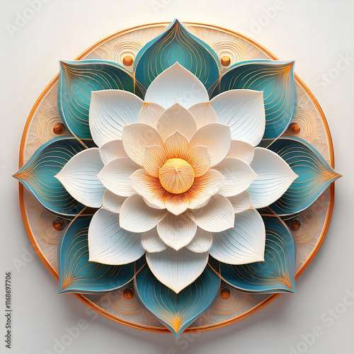 abstract lotus flower mandala design 