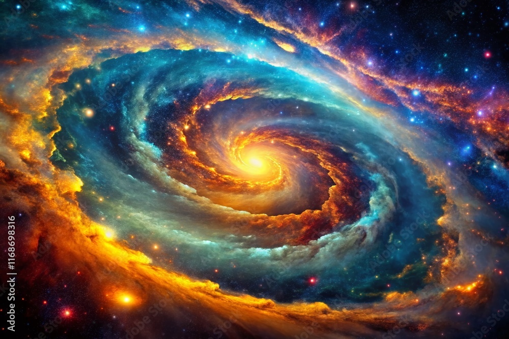 Cosmic Dust and Nebula: Macro View of a Distant Galaxy